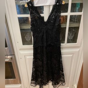 Kobi Halperin Black Lace tank sheath dress. Gorgeous lace detail